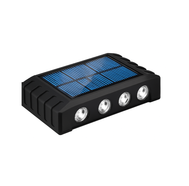 Luminária Solar de Parede 4/6/8/10 LEDs IP65 – Luz Quente Decorativa Up & Down para Jardim e Área Externa