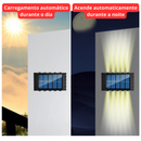 Luminária Solar de Parede 4/6/8/10 LEDs IP65 – Luz Quente Decorativa Up & Down para Jardim e Área Externa