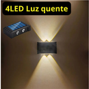 Luminária Solar de Parede 4/6/8/10 LEDs IP65 – Luz Quente Decorativa Up & Down para Jardim e Área Externa
