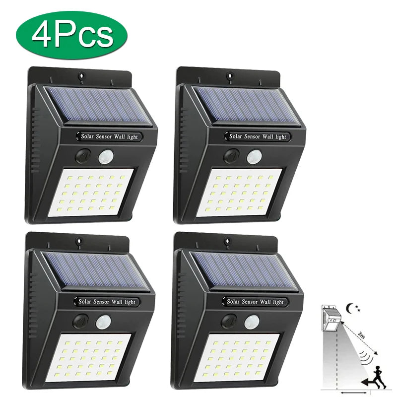 Luz Solar Sentinela 30LED – Segurança Inteligente para Áreas Externas