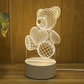 Luminária de urso 3D criativa decorativa