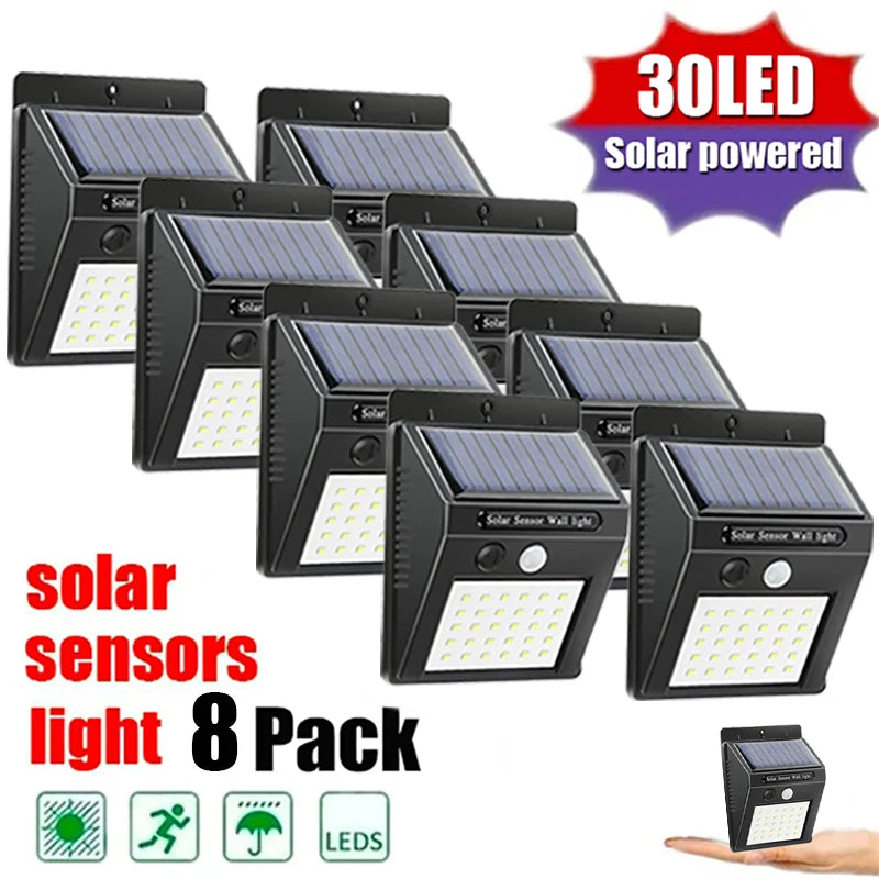 Luz Solar Sentinela 30LED – Segurança Inteligente para Áreas Externas