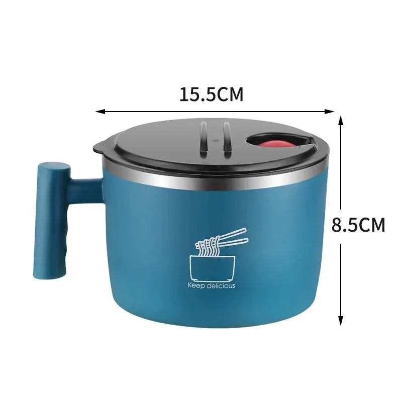 Noodle Keeper – Bowl Inox com Tampa Prático & Vedado