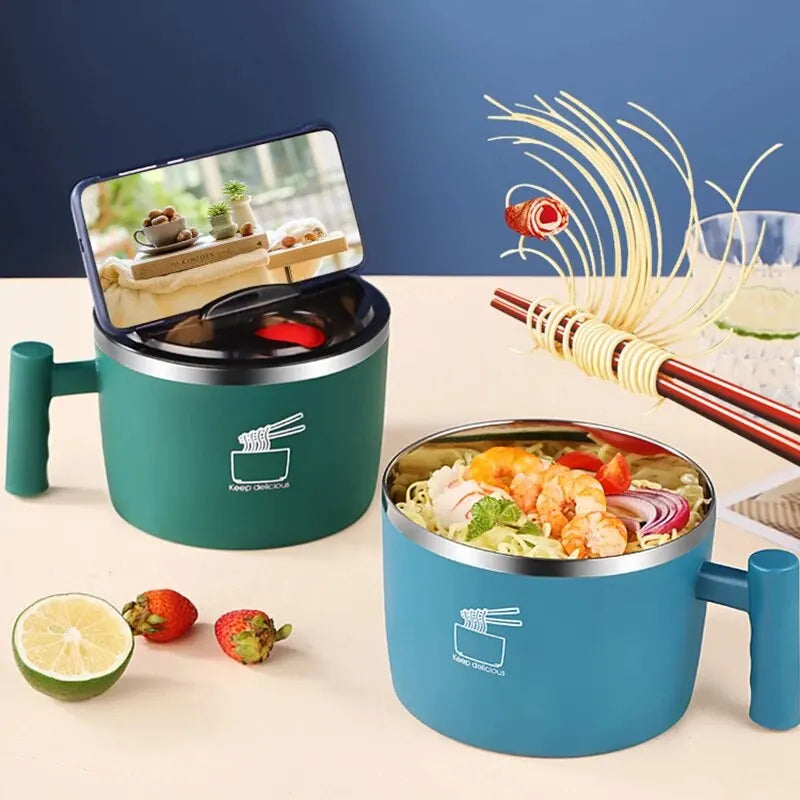 Noodle Keeper – Bowl Inox com Tampa Prático & Vedado