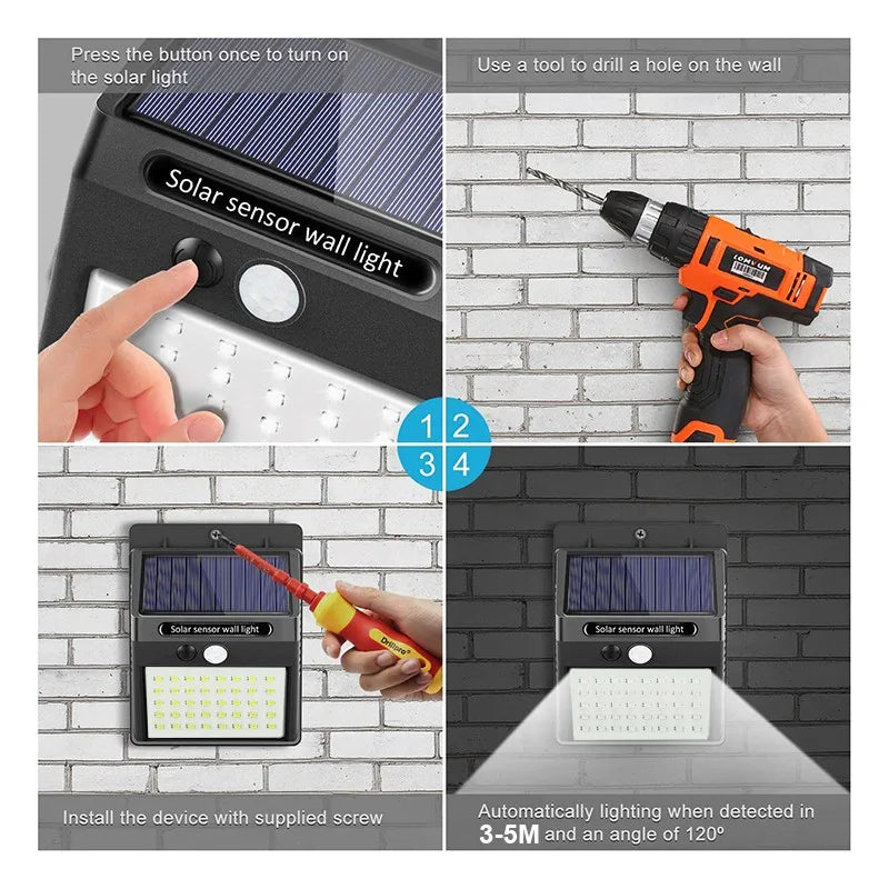 Luz Solar Sentinela 30LED – Segurança Inteligente para Áreas Externas