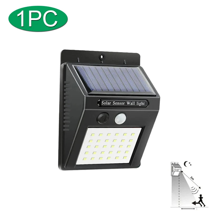 Luz Solar Sentinela 30LED – Segurança Inteligente para Áreas Externas